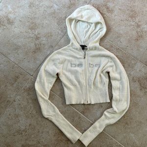 Bebe Crop Zip Up Hoodie, Size small